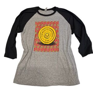 Jerzees Raglan Graphic Tee The‎ Buck Stops Here 12 GA Hunting L